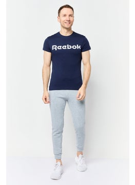 Reebok Men Sportswear Fit Short Sleeve Outdoor T-Shirts, Navy blue  - Image 3