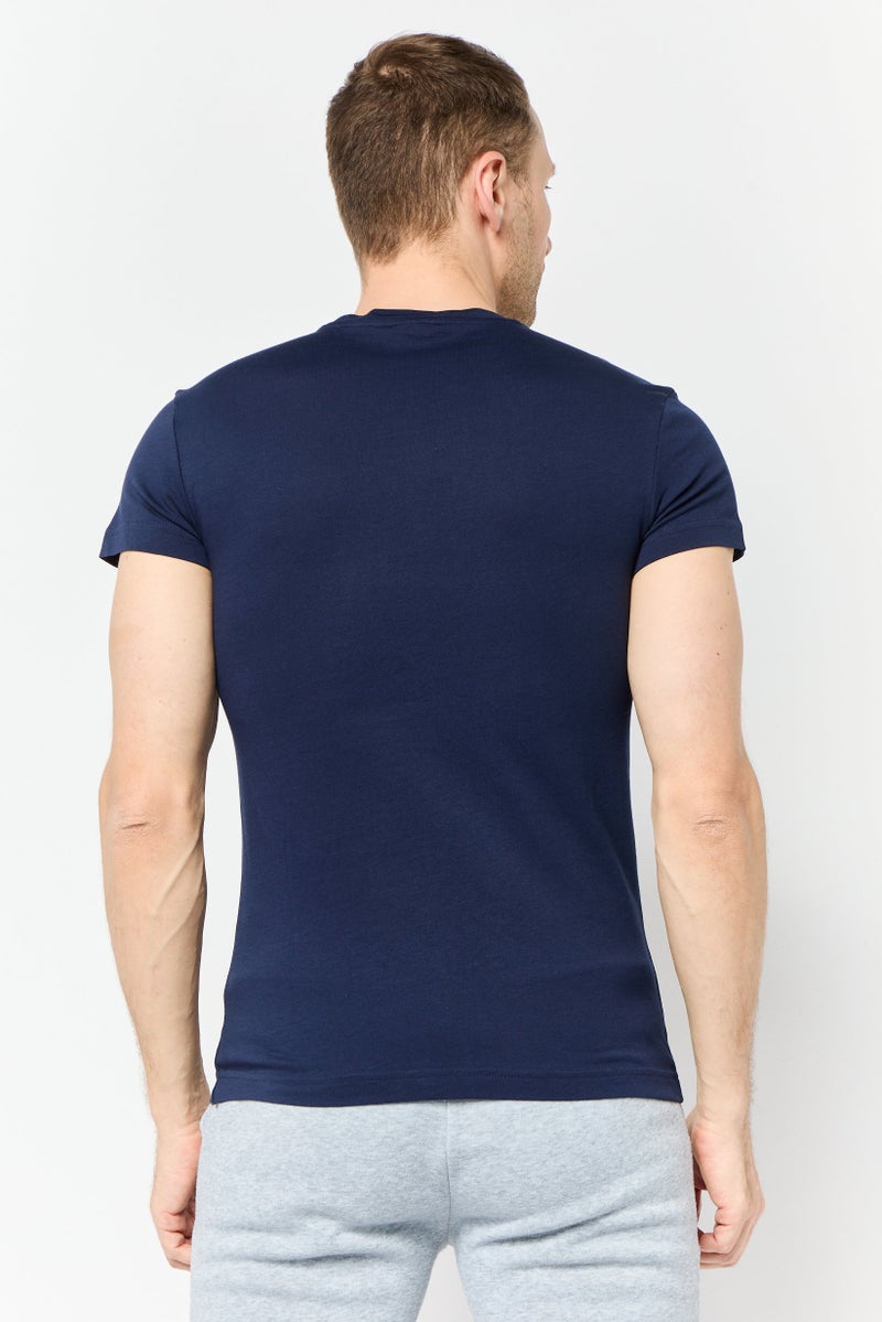 Men Sportswear Fit Short Sleeve Outdoor T-Shirts, Navy blue