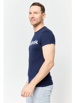 Reebok Men Sportswear Fit Short Sleeve Outdoor T-Shirts, Navy blue  - Image 4