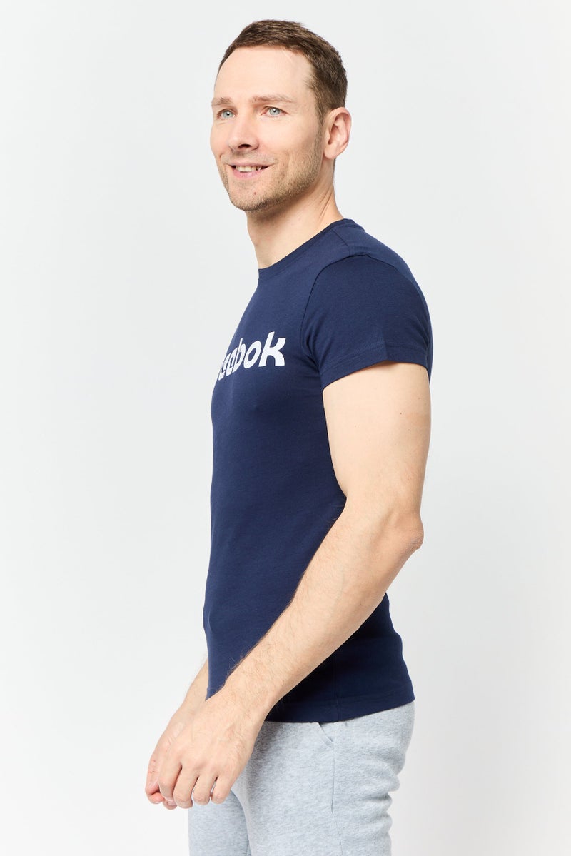 Men Sportswear Fit Short Sleeve Outdoor T-Shirts, Navy blue