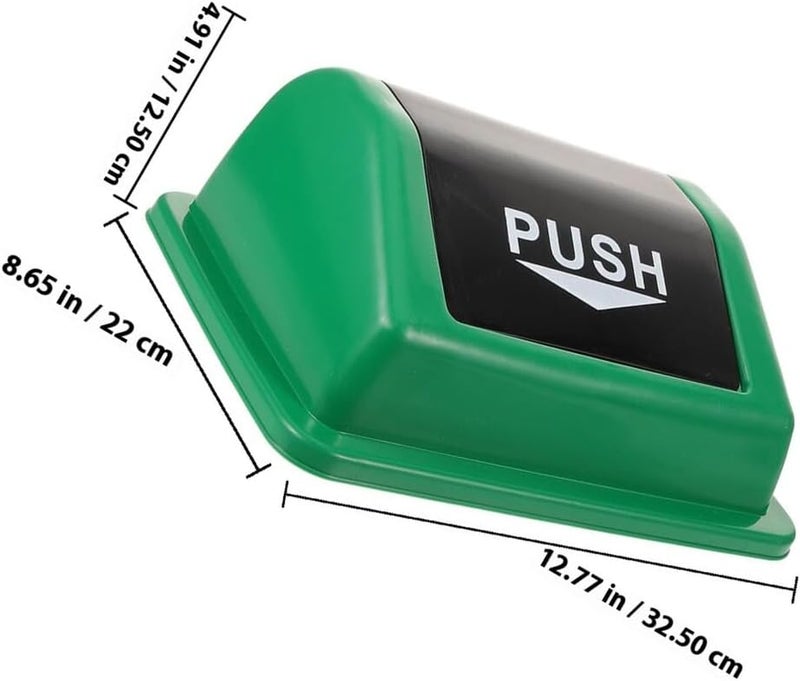Generic Replacement Trash Can Lid for Outdoor Waste Bin, 20l Green Rectangular Plastic Garbage Can Cover, Sanitation Trash Container Accessory for Home and Garden - Image 2