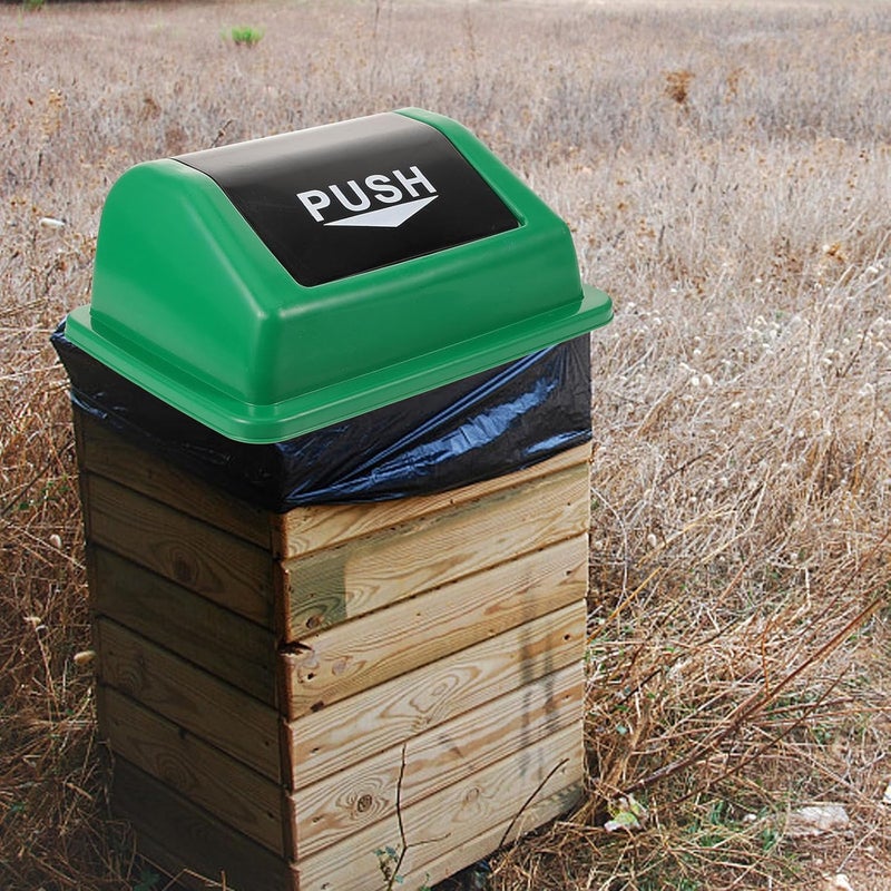 Generic Replacement Trash Can Lid for Outdoor Waste Bin, 20l Green Rectangular Plastic Garbage Can Cover, Sanitation Trash Container Accessory for Home and Garden - Image 4