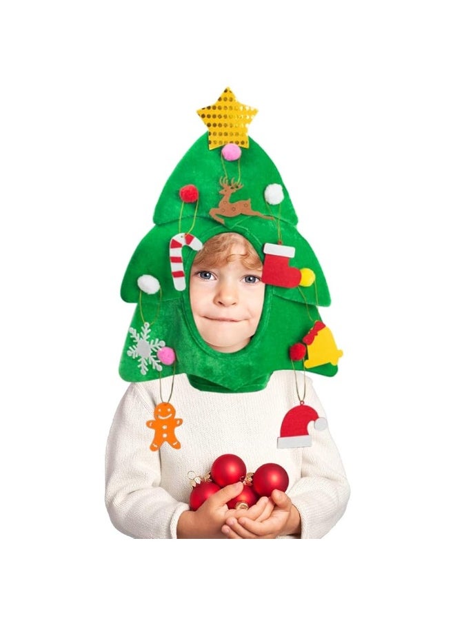 DomeStar - DomeStar Christmas Tree Hat with 7PCS Ornaments, Funny Christmas Hat, Novelty Santa Hat Crazy Hats Christmas Party Hat Dress Up Celebrations - Image 1