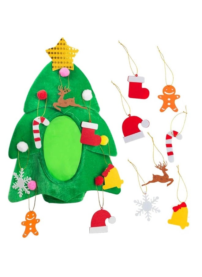 DomeStar - DomeStar Christmas Tree Hat with 7PCS Ornaments, Funny Christmas Hat, Novelty Santa Hat Crazy Hats Christmas Party Hat Dress Up Celebrations - Image 1