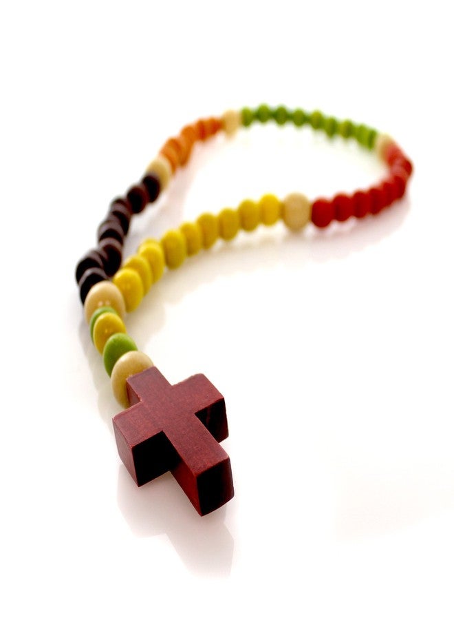 Roman Multi-colored Wood Bead Rosary - Image 2