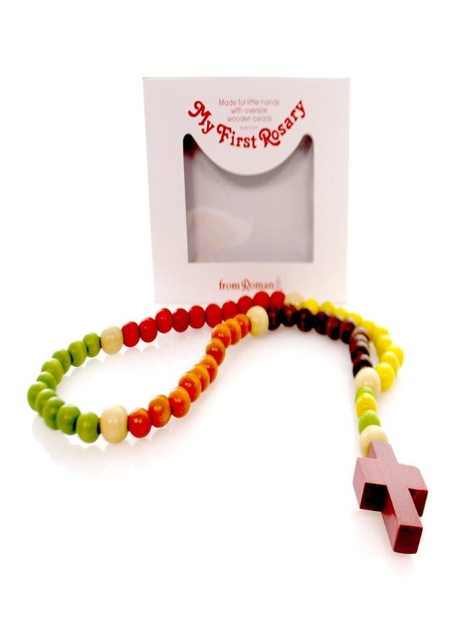 Roman Multi-colored Wood Bead Rosary - Image 1