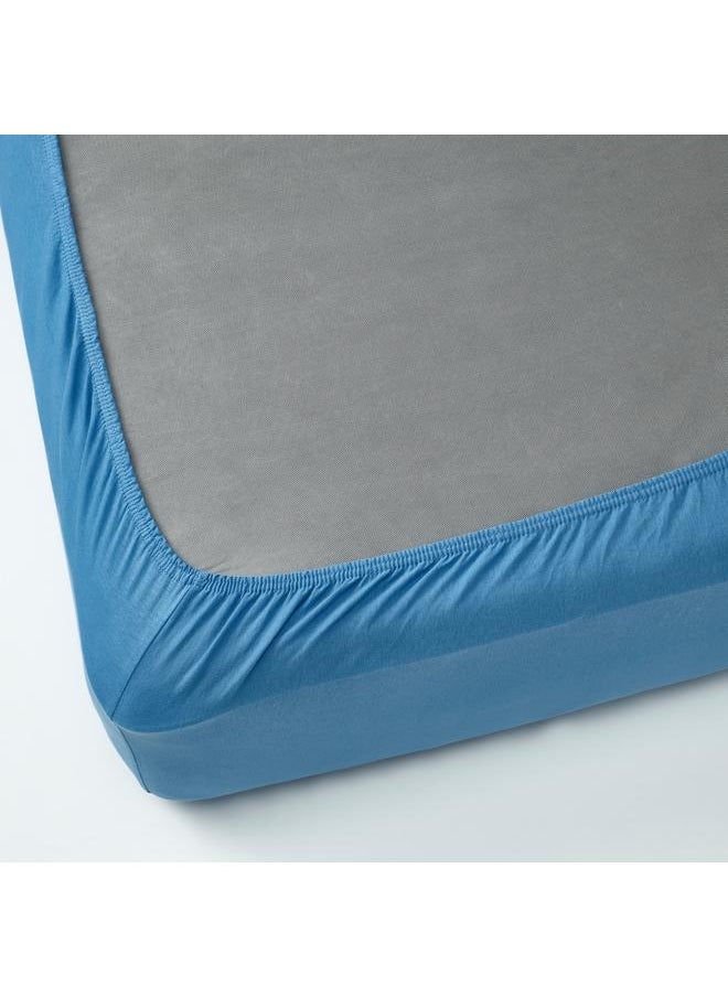 Generic Fitted sheet, blue, 140x200 cm  - Image 5
