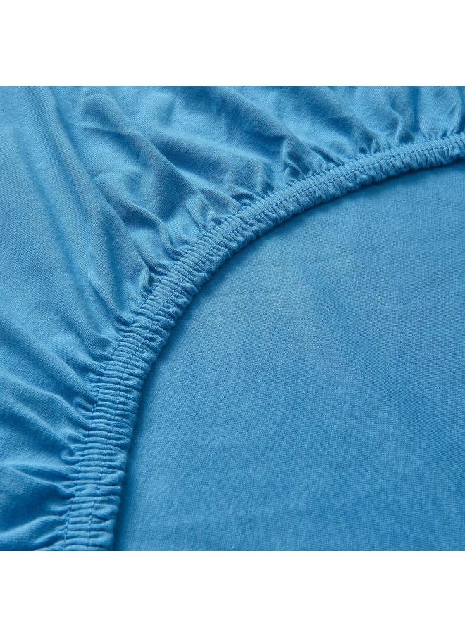 Generic Fitted sheet, blue, 140x200 cm  - Image 3