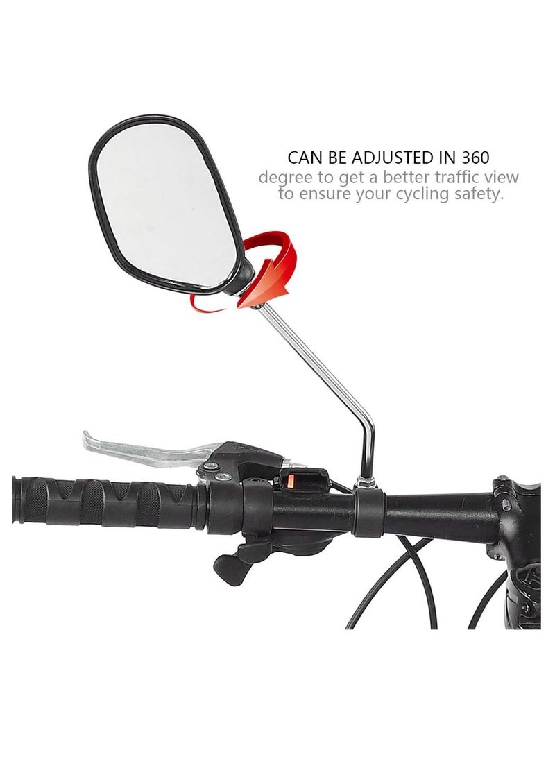 cyleto Bike Mirrors for Handlebars, 2 Pcs 360° Adjustable Rotatable Bike Mirror, Wide Angle Safe Shockproof Bike Mirrors Road, Bike Handlebar Rearview Mirror for Mountain Road Adult Bike, Ebike  - Image 4