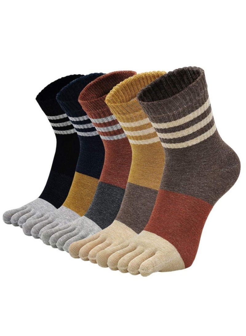 Captaintech Fun and Funky Women's Toe Socks - Cute Ankle Length, Colorful Cotton Athletic Five Finger Socks, Perfect for Running and Gifts for Girls - Image 1