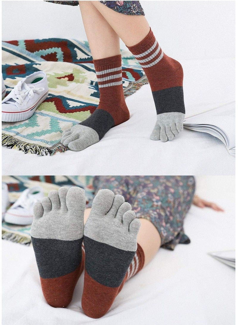 Captaintech Fun and Funky Women's Toe Socks - Cute Ankle Length, Colorful Cotton Athletic Five Finger Socks, Perfect for Running and Gifts for Girls - Image 4