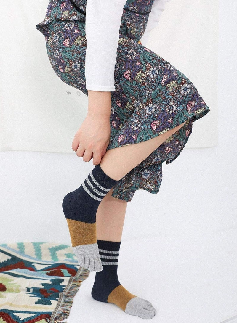 Captaintech Fun and Funky Women's Toe Socks - Cute Ankle Length, Colorful Cotton Athletic Five Finger Socks, Perfect for Running and Gifts for Girls - Image 5