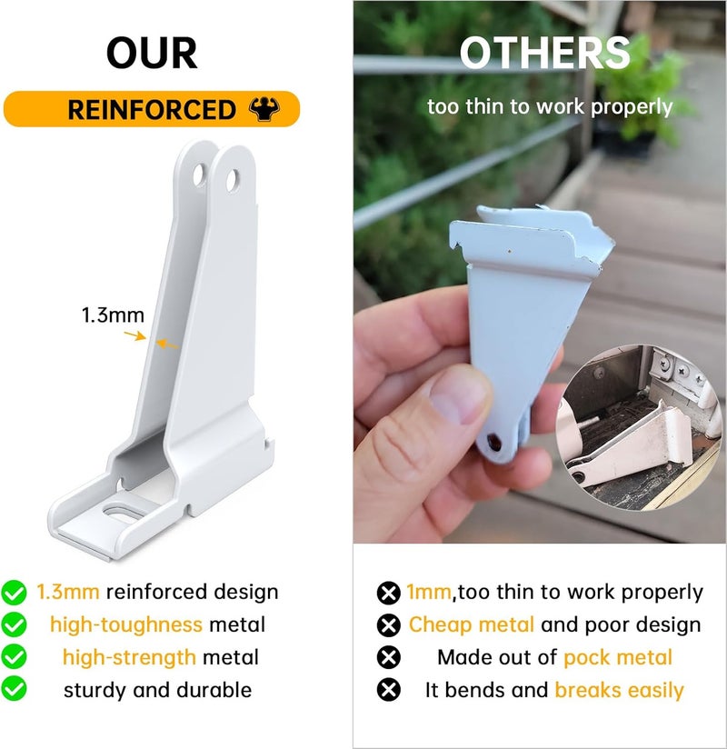 KOMOHOM Reinforced Storm Door Closer Bracket Kit Compatible with Andersen, Emco, Larson,Pella,40201 Door Repair Kit, Screen Door Closer Replacement Part for Storm Door, White - Image 2