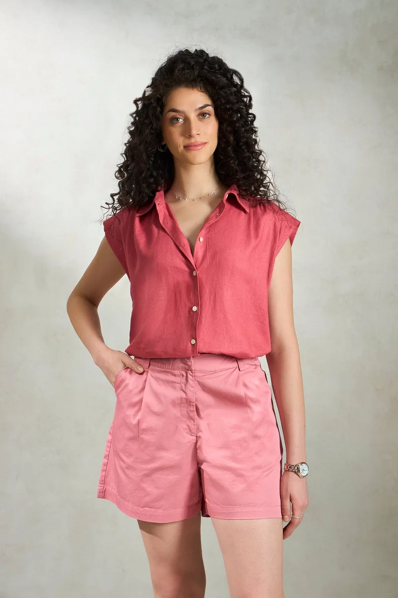Virgio  Virgio Extended Sleeves Linen Shirt Style Top for Women | Best Price UAE