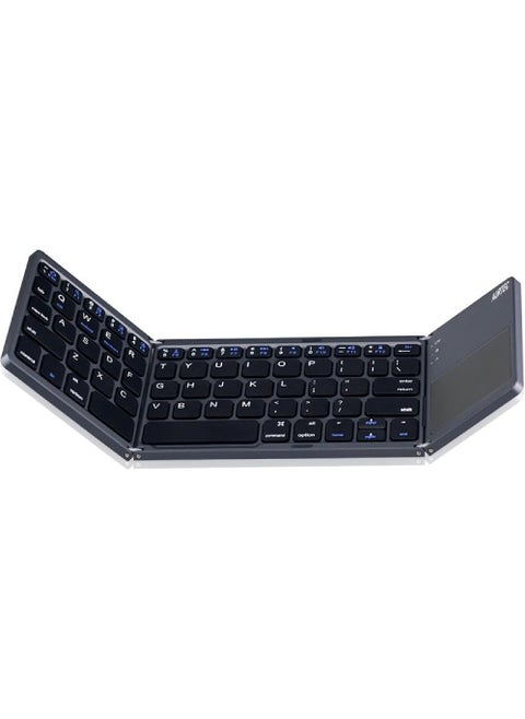 Foldable Bluetooth Keyboard with Touchpad Rechargeable Portable Wireless Mini Keyboard for PC Tablet Samsung Android iOS Smartphone