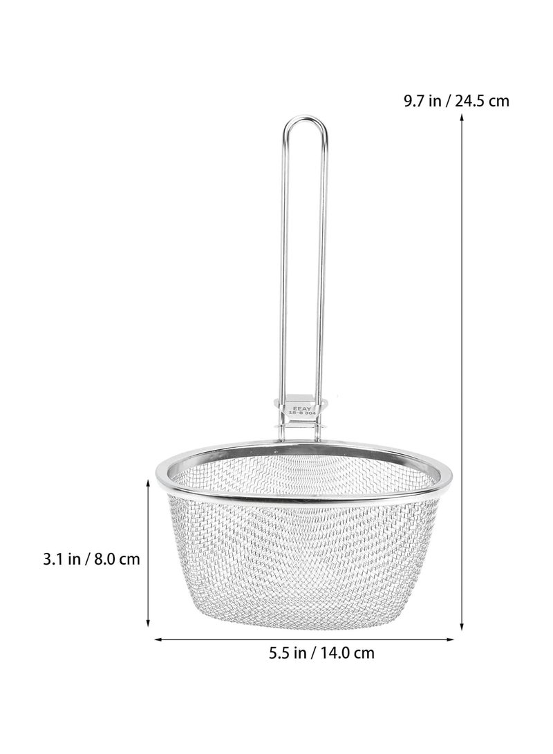 Stainless Steel Fine Mesh Spider Strainer, Kitchen Fine Sieve Mesh Strainer with Hanging Handle for Pasta, Noodles, Dumplings, Ramen  - Image 5