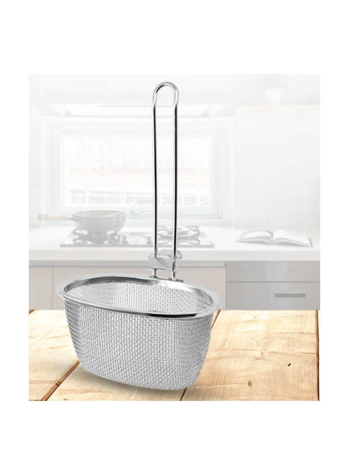 Stainless Steel Fine Mesh Spider Strainer, Kitchen Fine Sieve Mesh Strainer with Hanging Handle for Pasta, Noodles, Dumplings, Ramen  - Image 1