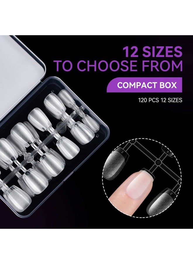 Gelike ec Nail Tips- Gel Nail Tips Extra Short Coffin Nail Tip Full Cover 120PCS 12 Sizes, Extra Short Coffin - Gift for Valentine's Day - Image 4