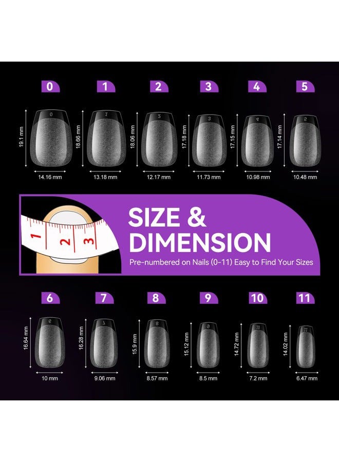 Gelike ec Nail Tips- Gel Nail Tips Extra Short Coffin Nail Tip Full Cover 120PCS 12 Sizes, Extra Short Coffin - Gift for Valentine's Day - Image 2