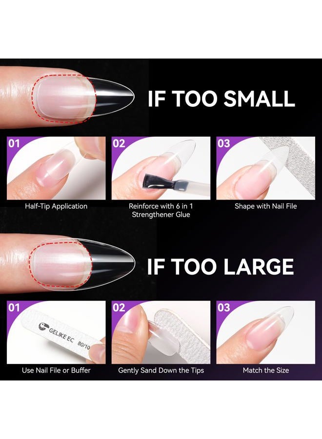Gelike ec Nail Tips- Gel Nail Tips Extra Short Coffin Nail Tip Full Cover 120PCS 12 Sizes, Extra Short Coffin - Gift for Valentine's Day - Image 3