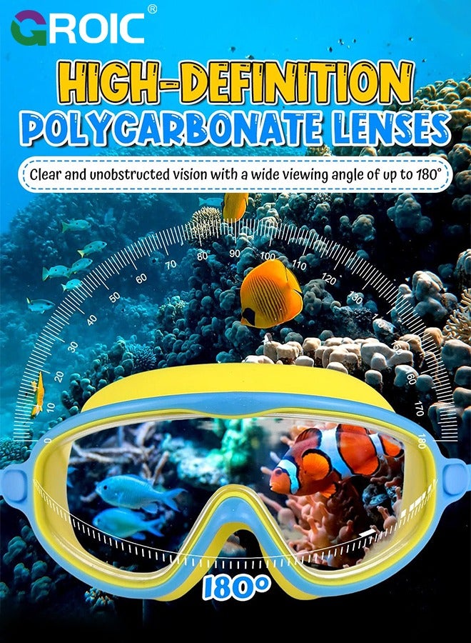 GROIC 2 Pack Kids Swim Goggles, Wide View Swimming Goggles for Children, Leak-proof UV Protection Waterproof Anti-fog Professional Swim Goggles Clear Vision Underwater for Kids Swimming - Image 5