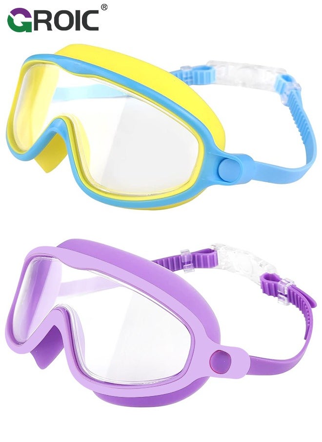 2 Pack Kids Swim Goggles, Wide View Swimming Goggles for Children, Leak-proof UV Protection Waterproof Anti-fog Professional Swim Goggles Clear Vision Underwater for Kids Swimming - pzsku/ZAE693949FD4A9AAB271DZ/45/_/1718769520/e94658f9-677b-4030-859f-1e34a63625c3