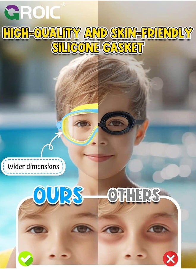 2 Pack Kids Swim Goggles, Wide View Swimming Goggles for Children, Leak-proof UV Protection Waterproof Anti-fog Professional Swim Goggles Clear Vision Underwater for Kids Swimming - pzsku/ZAE693949FD4A9AAB271DZ/45/_/1718769570/d3a2e249-2bd6-4538-88c8-6ab2e53bc4d6