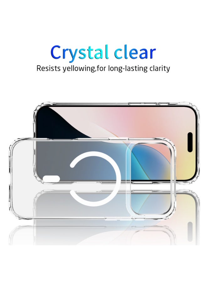Abania iPhone 17 Pro Max Clear Case, Strong Magnetic MagSafe Compatible, Military-Grade Shockproof Protective Cover, Crystal Clear Anti-Yellowing, Scratch-Resistant Slim iPhone 17 Pro Max Cover - Image 2