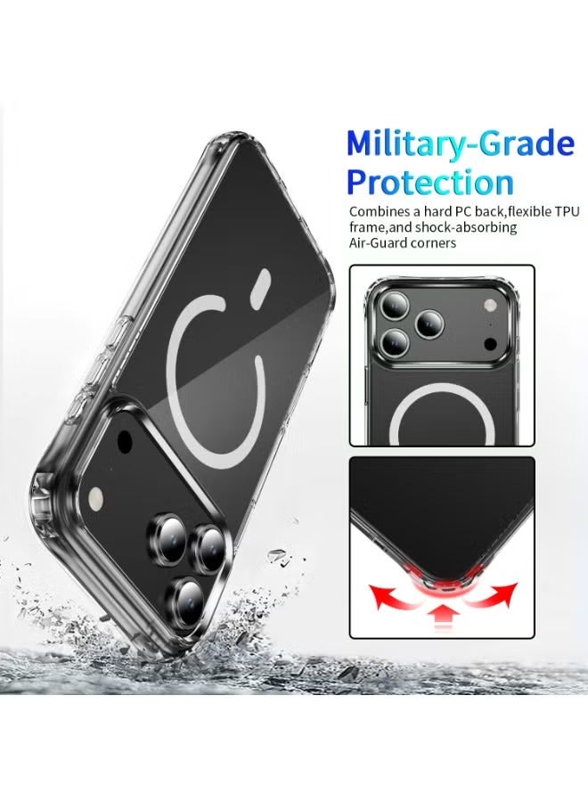 Abania iPhone 17 Pro Max Clear Case, Strong Magnetic MagSafe Compatible, Military-Grade Shockproof Protective Cover, Crystal Clear Anti-Yellowing, Scratch-Resistant Slim iPhone 17 Pro Max Cover - Image 4