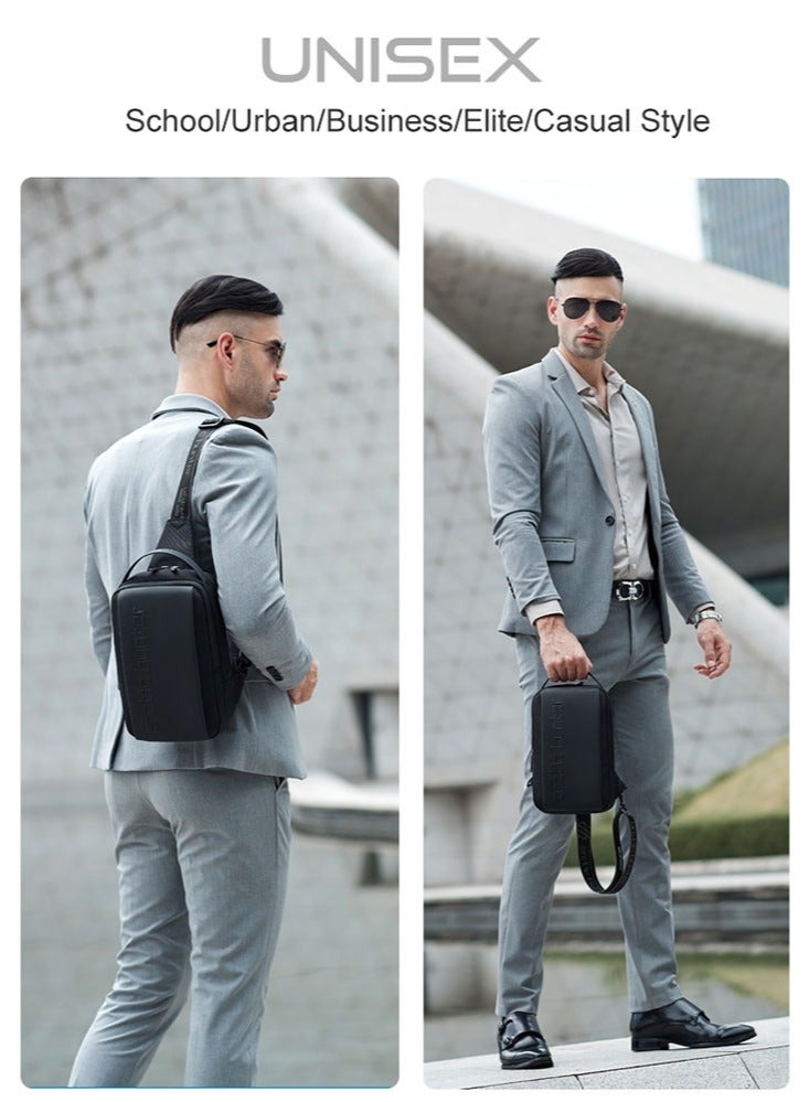 ARCTIC HUNTER Business Chest Crossbody Bag, One Shoulder Sling Bag with Tablet Compartment for Men, Black  - Image 2