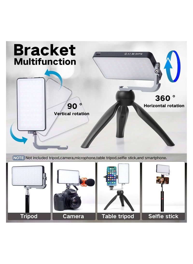 SOLARAE Pocket RGB Camera Light, Full Color Gamut LED Light 360-Degree RGB Light Aluminum Alloy Camera Light 2600-10000K Full Spectrum RGB Light 9 Light Effects RGB Light with Aluminum Alloy Body - Image 3