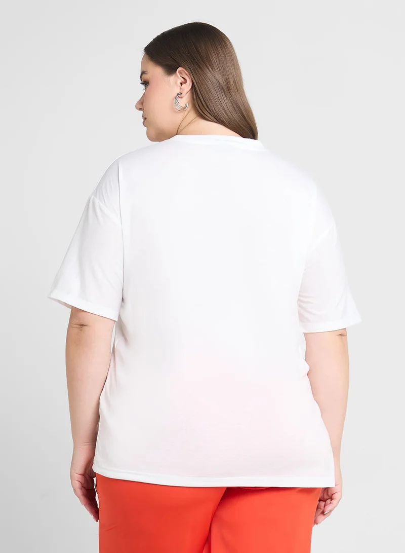 Ginger Plus Oversize T-Shirt With Side Slit