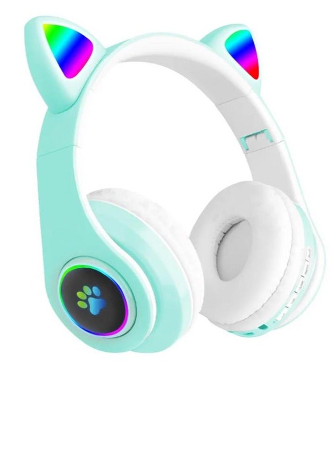 B39M Cat Ear Portable Foldable Over Ear Wireless Headphone