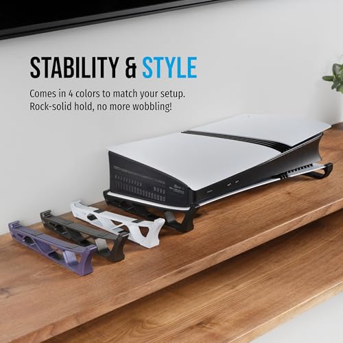 Glistco Skates Horizontal Stand for PS5 Pro Compatible with Disc Digital Edition Galaxy Purple - Image 3
