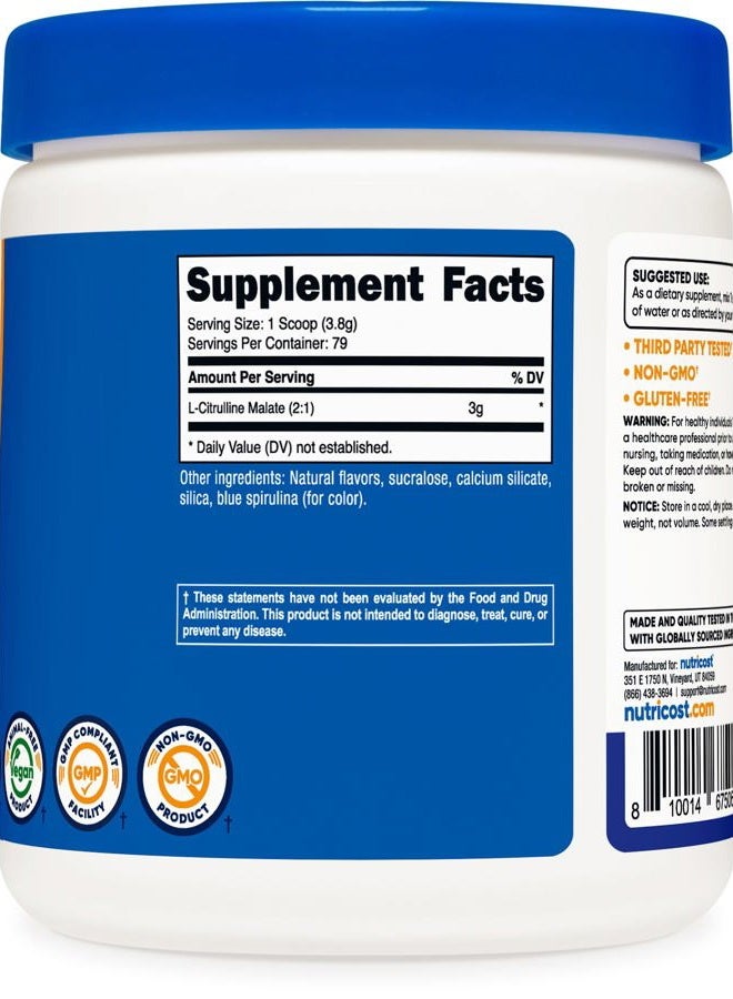 Nutricost L-Citrulline Malate 2:1 300 Gram Blue Raspberry - Image 5