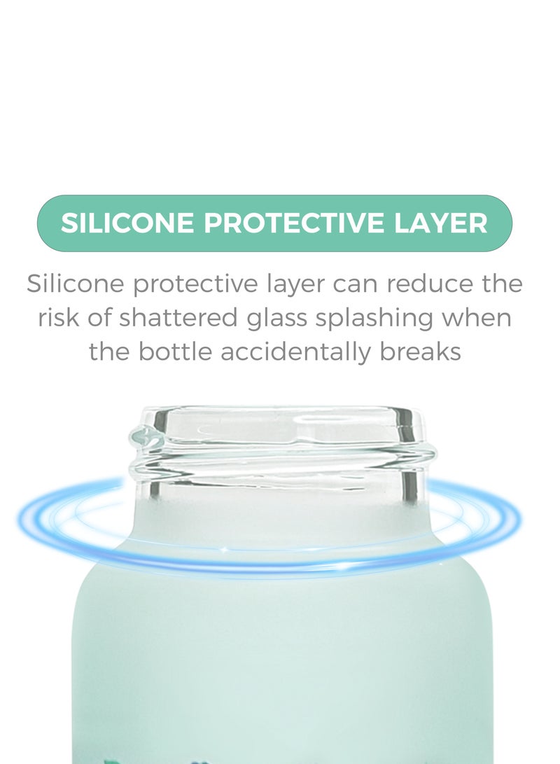 لوكو زجاجة رضاعة  لوكو مغطاة بطبقة سيليكون (زجاج من الداخل/سيليكون من الخارج)، جسم انسيابي، ملمس طبيعي، سهلة التنظيف، مقاومة للحرارة، 240 مل، +6 أشهر - Image 3