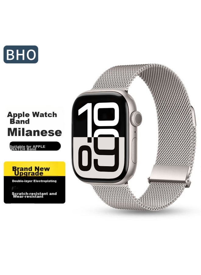 Bho Apple Watch Band Compatible With Apple Watch S10/s9/se/ultra2, Milanese Loop, Iwatch S8/7/6/5/4, Metal Stainless Steel Band - Image 1