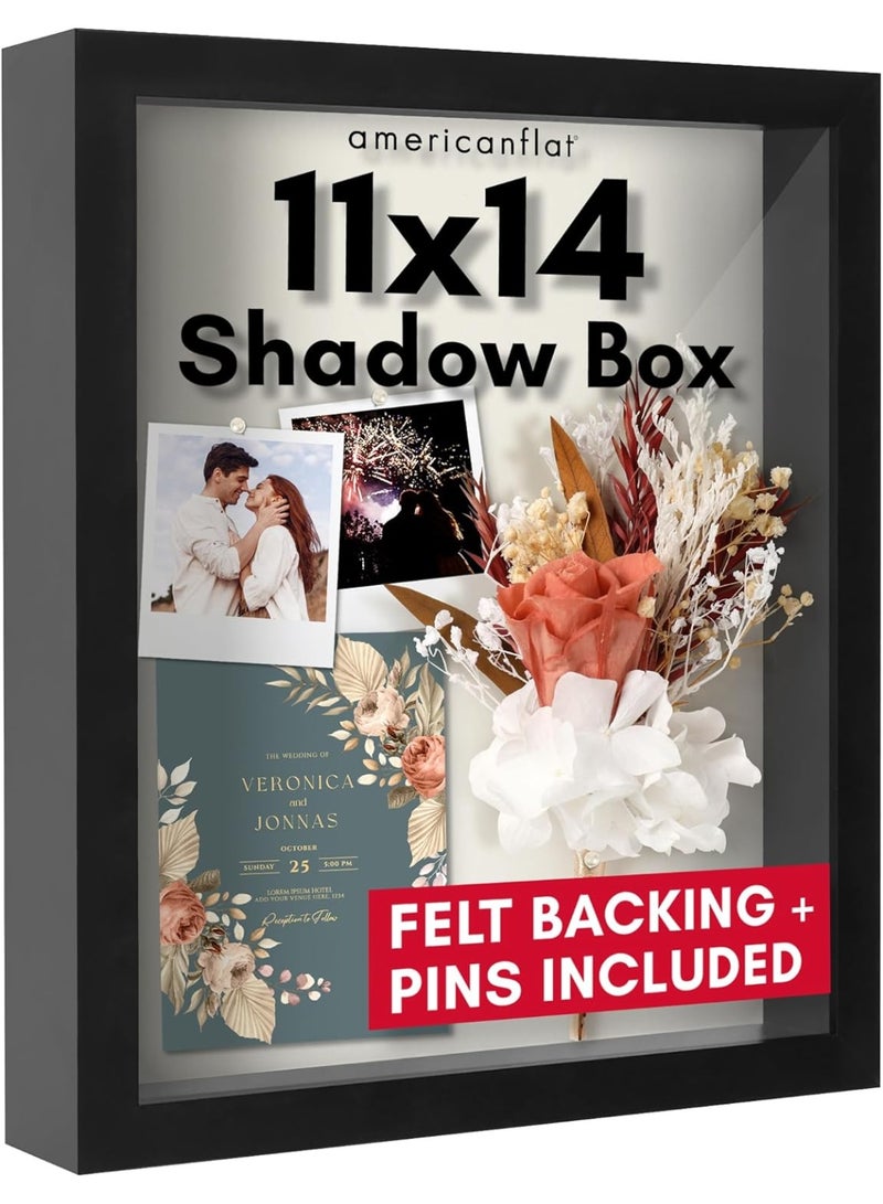 أمريكان فلات إطار خشبي للصور بتصميم صندوق مظلل - Image 1