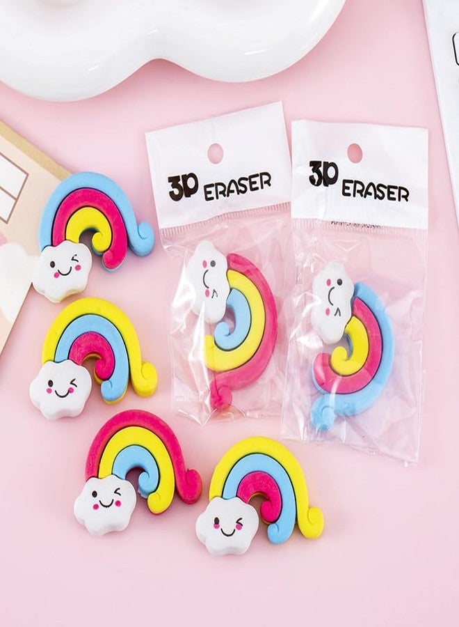 Radiance™ 12 Pcs Rainbow Shape Erasers for Kids | Cute Pencil Erasers for Girls & Boys | Colorful Rubber Stationery | Birthday Return Gift for Kids | School Supplies (Multicolor) - Image 3