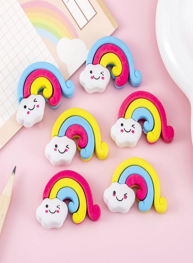 Radiance™ 12 Pcs Rainbow Shape Erasers for Kids | Cute Pencil Erasers for Girls & Boys | Colorful Rubber Stationery | Birthday Return Gift for Kids | School Supplies (Multicolor) - Image 4