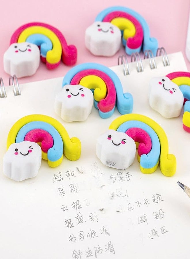 Radiance™ 12 Pcs Rainbow Shape Erasers for Kids | Cute Pencil Erasers for Girls & Boys | Colorful Rubber Stationery | Birthday Return Gift for Kids | School Supplies (Multicolor) - Image 5