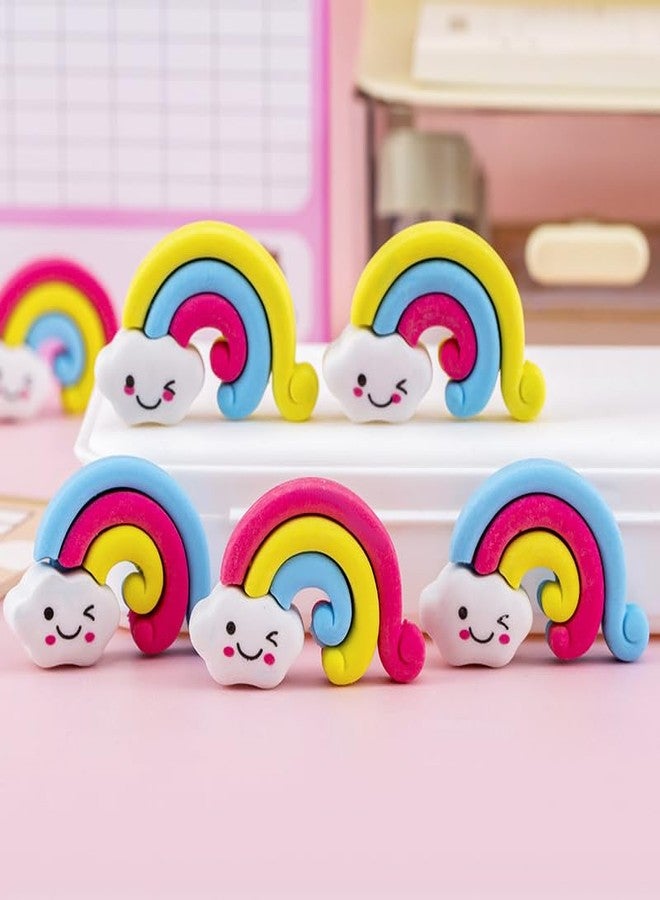 Radiance™ 12 Pcs Rainbow Shape Erasers for Kids | Cute Pencil Erasers for Girls & Boys | Colorful Rubber Stationery | Birthday Return Gift for Kids | School Supplies (Multicolor) - Image 2