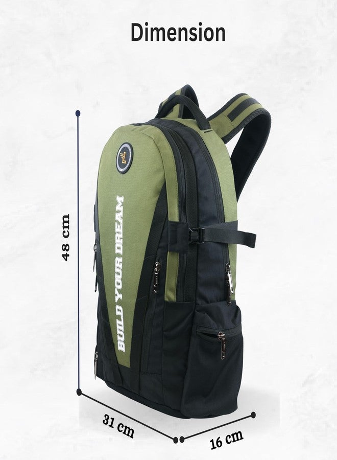 Ligo Achiever 16 Inch Laptop Bag | Motorcycle Backpack Bag for Men | Riding Backpack for Men and Women (Olive) - Image 3