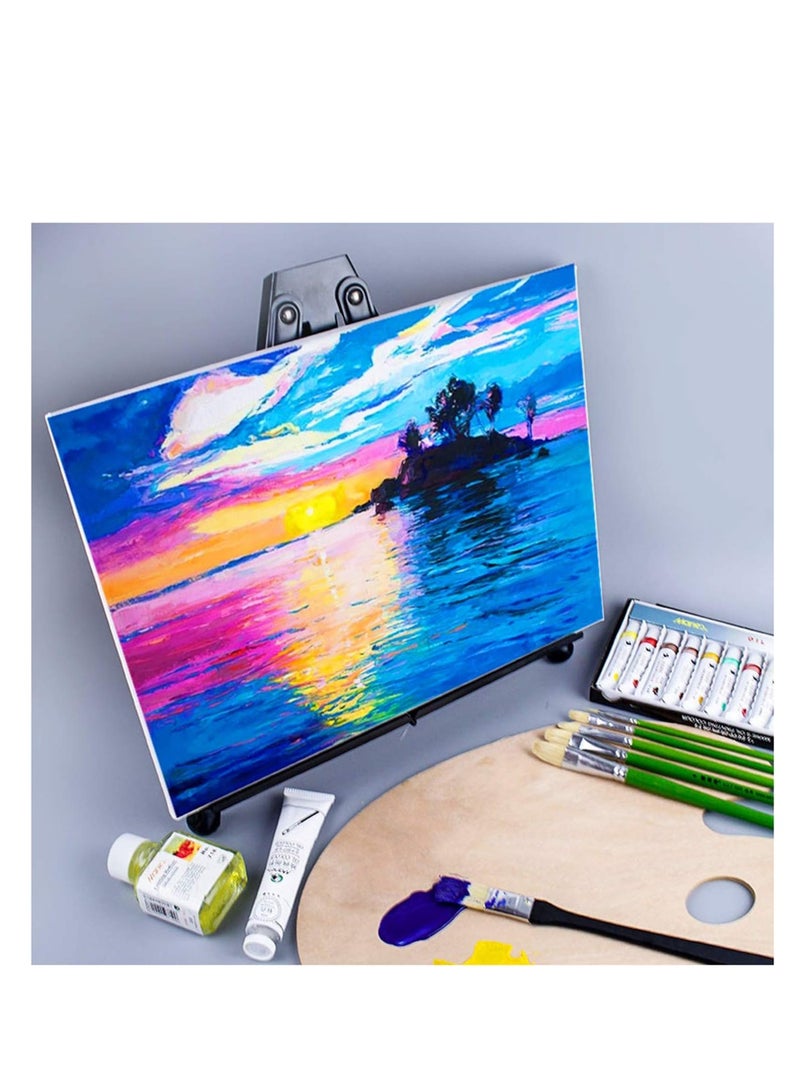 Aluminum 15" to 21" Tabletop Easel Display, Black Tripod with Rubber Feet, Black Steel Small Desktop Easel Stand, Holds Canvas, Paintings, Books, Photos, Signs - Image 3