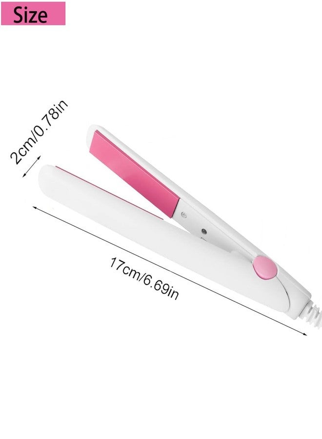 WenTigDY Mini Hair Straightener,Mini Flat Iron 2 in 1 Hair Curler 100-240v 20w Tourmaline Ceramic + Plastic,Mini Flat Iron Small Mini Straightener Flat Iron for Travel, Dormitory Or Home (White/Us Plug) - Image 2