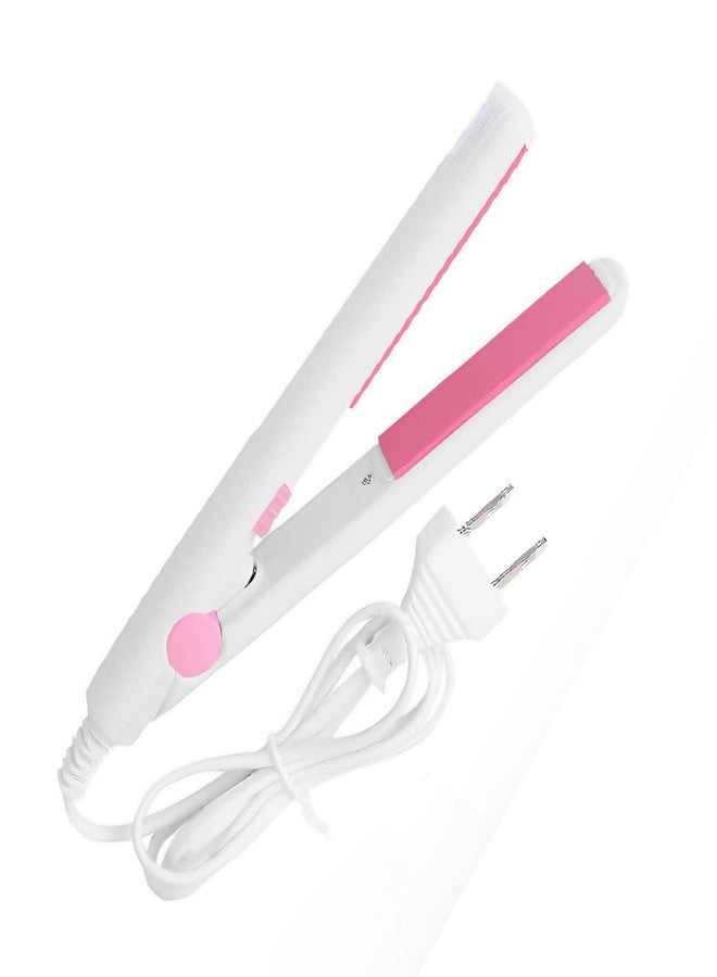 WenTigDY Mini Hair Straightener,Mini Flat Iron 2 in 1 Hair Curler 100-240v 20w Tourmaline Ceramic + Plastic,Mini Flat Iron Small Mini Straightener Flat Iron for Travel, Dormitory Or Home (White/Us Plug) - Image 1