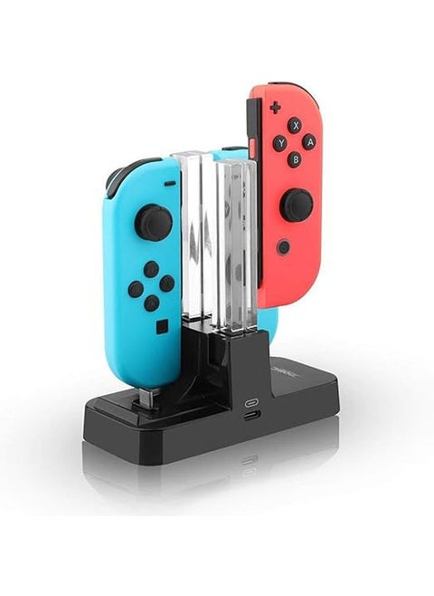The controller charger is compatible with Nintendo Switch, the charging dock switch is compatible with Joy-Con and Pro controllers, and the Switch remote charger with charging indicator and Type-C charging cable