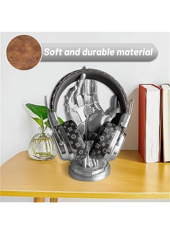 Generic Premium Stylish Leather Wireless Bluetooth Over Ear Headphones,Vintage Bluetooth 5.4 Headphones with HiFi Stereo & Type-C,Soft Printing Process Cortex for Unparalleled Audio Experience(Black)  - Image 2