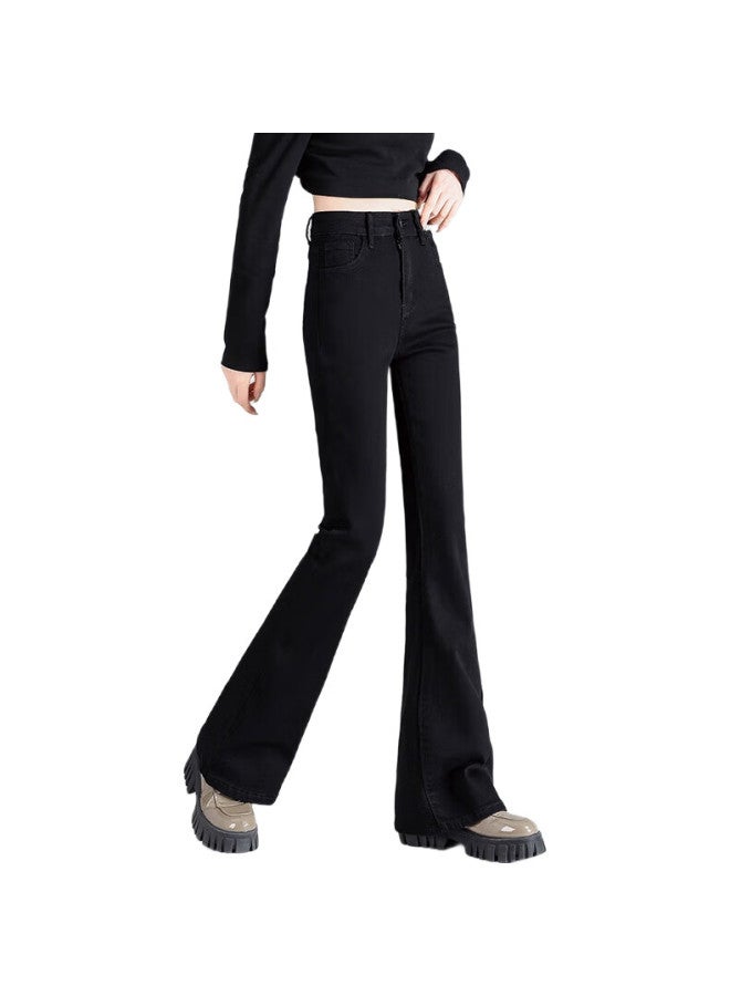 EPTISON Tiancheng High Waist Flared Jeans For Women Autumn And Winter Slim Fit Flared Pants For Women (Optional Fleece Lining) - Image 1