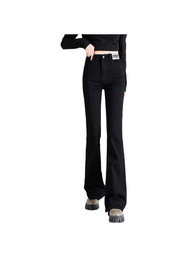 EPTISON Tiancheng High Waist Flared Jeans For Women Autumn And Winter Slim Fit Flared Pants For Women (Optional Fleece Lining) - Image 2